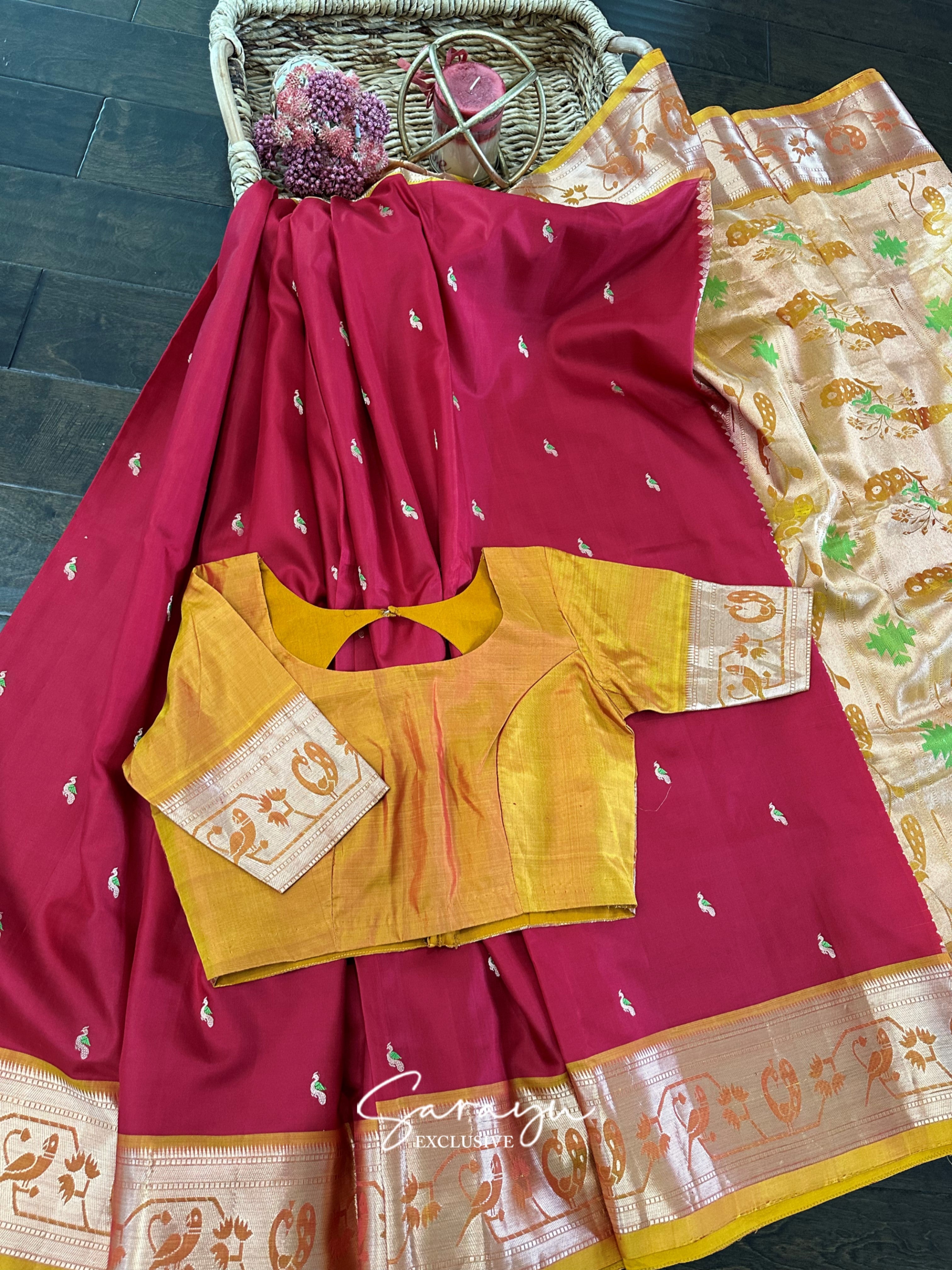 Red and Yellow Soft Kanchi Pattu