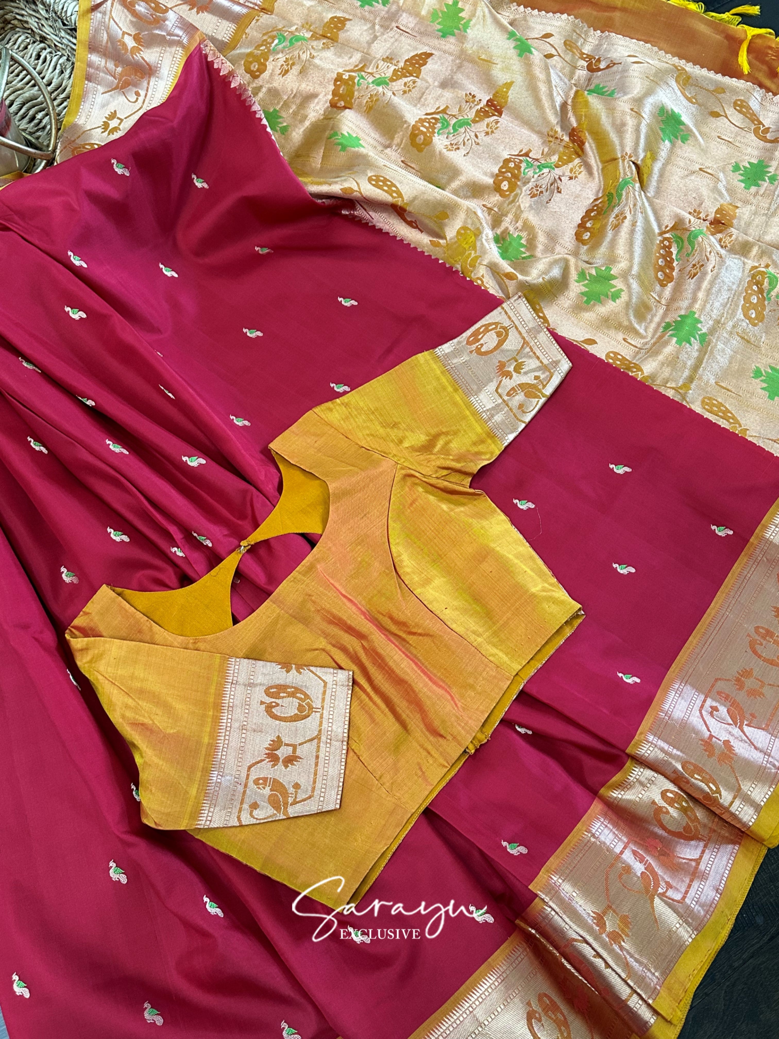 Red and Yellow Soft Kanchi Pattu