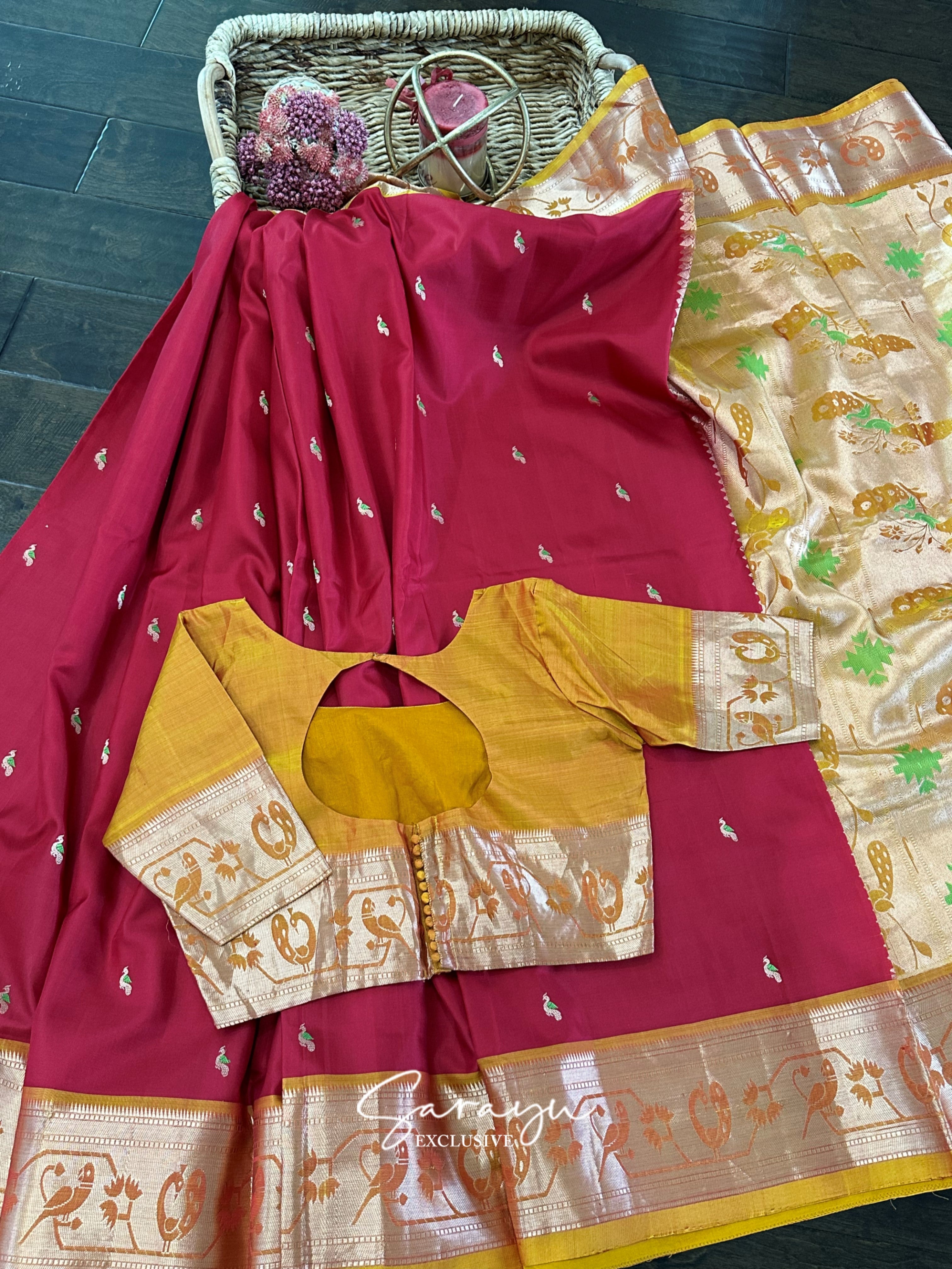 Red and Yellow Soft Kanchi Pattu