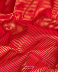 Beautiful Shade Of  Red Soft tissue paithani with triple muniya  !!