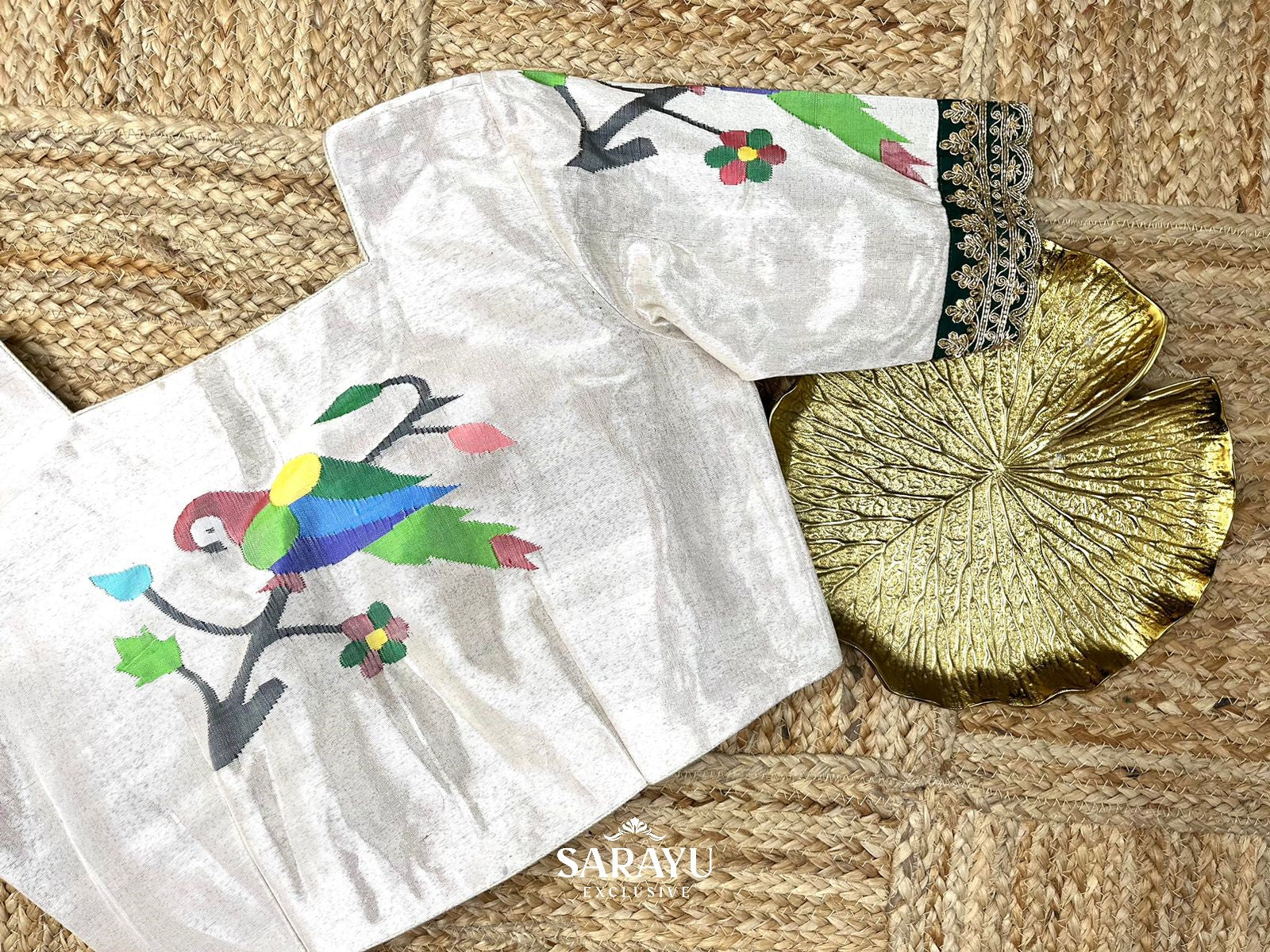 White Pathani Pure Silk Tissue Blouse