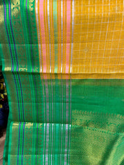 Yellow and Green Pure Kanchi Kora