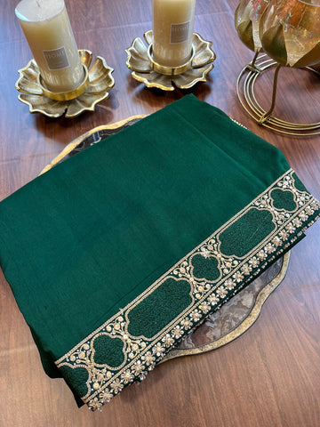 Deep Green Moroccan Silk Designer Exclusive