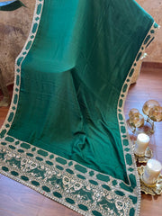 Deep Green Moroccan Silk Designer Exclusive