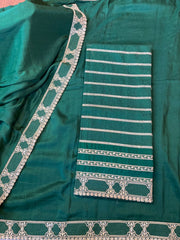 Deep Green Moroccan Silk Designer Exclusive