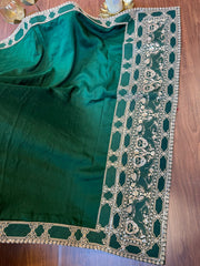Deep Green Moroccan Silk Designer Exclusive