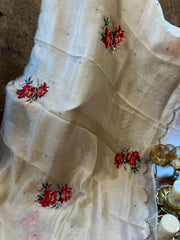 Halfwhite Pure Fine Silk Organza… ✨