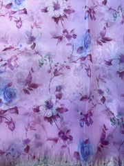 Baby Pink Pure Organza fancy Saree