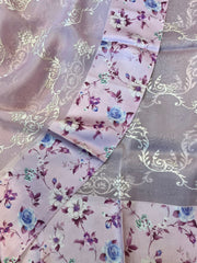 Baby Pink Pure Organza fancy Saree