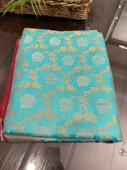 Refreshing Shade Copper sulfate Pure Chanderi Silk