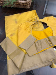 Light Beautiful yellow Pure Chanderi Silk&nbsp