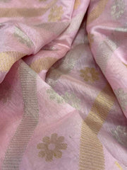 Beautiful Baby Pink Pure Chanderi Silk&nbsp