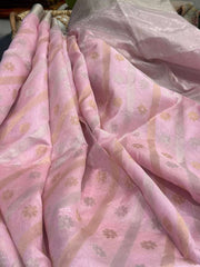 Beautiful Baby Pink Pure Chanderi Silk&nbsp