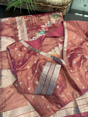 Tissue Banaras Fancy Saree with patterned blouse