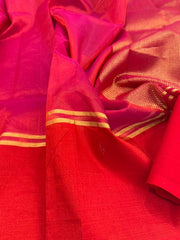 Bright and Beautiful Red and Pink chanderi tissue &Beautiful Maroon Pure Chanderi Silk