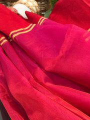 Bright and Beautiful Red and Pink chanderi tissue &Beautiful Maroon Pure Chanderi Silk