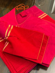 Bright and Beautiful Red and Pink chanderi tissue &Beautiful Maroon Pure Chanderi Silk