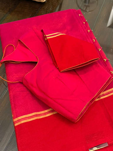 Bright and Beautiful Red and Pink chanderi tissue &Beautiful Maroon Pure Chanderi Silk