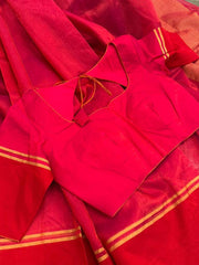 Bright and Beautiful Red and Pink chanderi tissue &Beautiful Maroon Pure Chanderi Silk