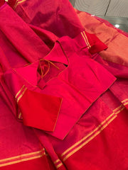 Bright and Beautiful Red and Pink chanderi tissue &Beautiful Maroon Pure Chanderi Silk