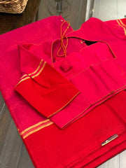 Bright and Beautiful Red and Pink chanderi tissue &Beautiful Maroon Pure Chanderi Silk