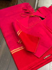 Bright and Beautiful Red and Pink chanderi tissue &Beautiful Maroon Pure Chanderi Silk