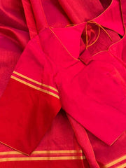 Bright and Beautiful Red and Pink chanderi tissue &Beautiful Maroon Pure Chanderi Silk