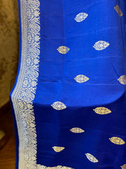 Royal Blue Mashru Banaras