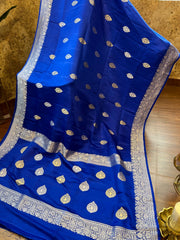 Royal Blue Mashru Banaras