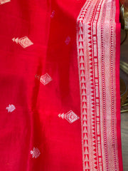 Dazzling Red Banarasi Mashru
