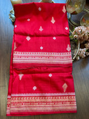 Dazzling Red Banarasi Mashru