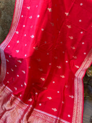 Dazzling Red Banarasi Mashru