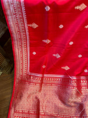 Dazzling Red Banarasi Mashru