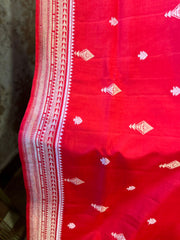 Dazzling Red Banarasi Mashru