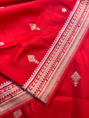 Dazzling Red Banarasi Mashru