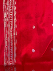 Dazzling Red Banarasi Mashru