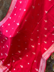 Dazzling Red Banarasi Mashru