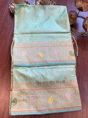 Seablue Pure Banarasi Katan