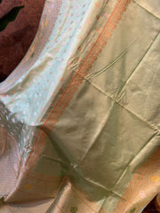 Seablue Pure Banarasi Katan