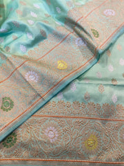 Seablue Pure Banarasi Katan