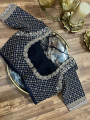 Dark Navy Handworked blouse