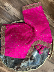 Bright Pink Rawsilk Handworked Blouse