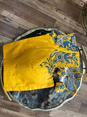 Yellow Silk Handworked Designer Blouse