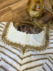 White Handworked Sleeveless Blouse
