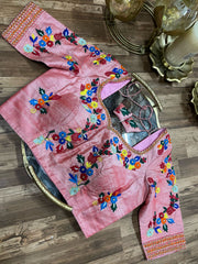 Peach Pink Rawsilk Blouse