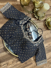 Dark Navy Handworked blouse