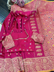 Red Gadwal With Meena Weave Border