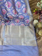 Light Lavender Pure Banarasi Silk Saree