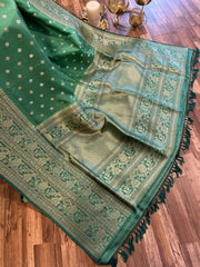 Green Pure Soft Drape Banarasi Silk Saree