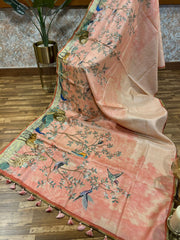 Animal Themed Designer Tussar Silk Saree